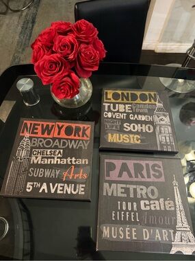 IKEA CANVAS City Typography Wall Art Set